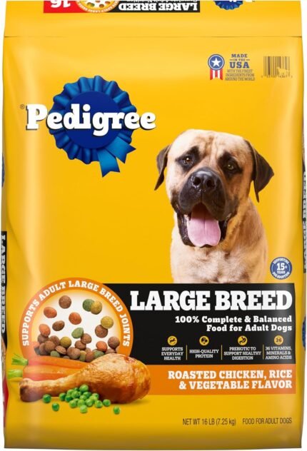 Pedigree Large Breed Adult Dry Dog Food, Roasted Chicken & Vegetable, 16 lb