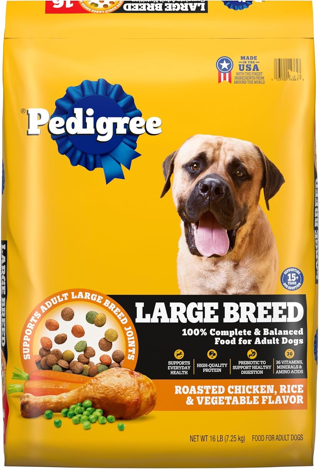 Pedigree Large Breed Adult Dry Dog Food, Roasted Chicken & Vegetable, 16 lb Pedigree Large Breed Adult Dry Dog Food, Roasted Chicken & Vegetable, 16 lb