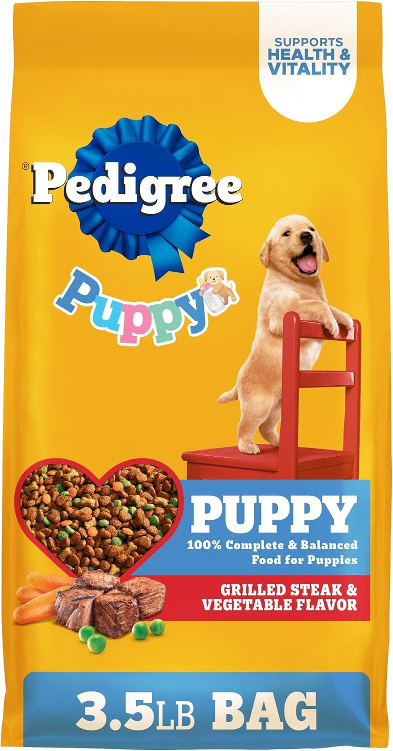 Pedigree Puppy Dry Dog Food, Grilled Steak & Vegetable, 3.5 lb Pedigree Puppy Dry Dog Food, Grilled Steak & Vegetable, 3.5 lb