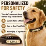 Personalized Dog Collar - Custom Leather Dog Collar with Engravable Nameplate - Durable Name Tag Collar - Customizable Dog Collar - Comfortable ID Collars for Small, Medium, Large Dogs (Large) - Image 2