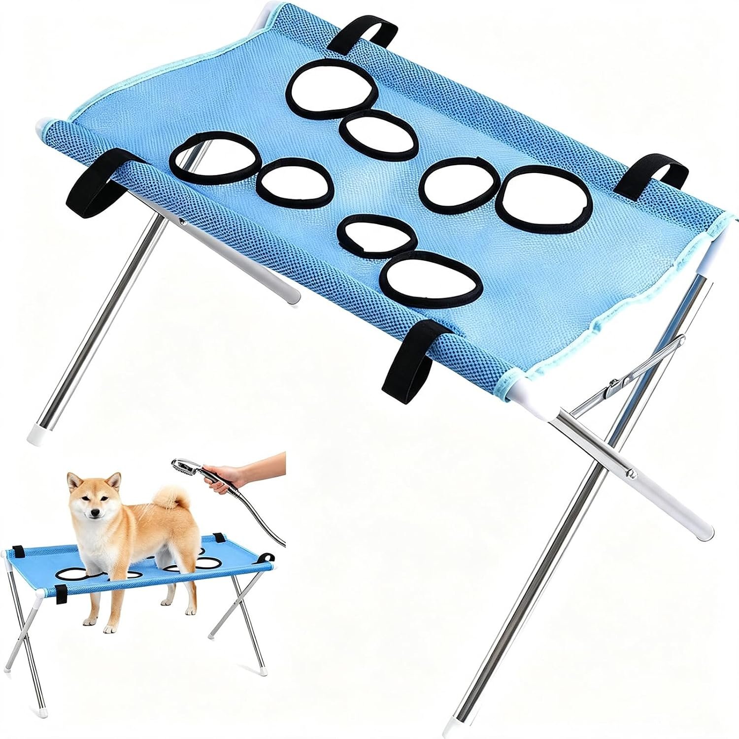Pet Bathing Hammock for Dogs, Foldable Dog Bath Holder Sling Shower Chair Pet Bathing Hammock for Dogs, Foldable Dog Bath Holder Sling Shower Chair