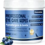 Pet Eye Wipes for Dogs & Cats, Hypoallergenic & Gentle (Blueberry)