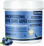 Pet Eye Wipes for Dogs & Cats, Hypoallergenic & Gentle (Blueberry)