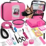 Pet First Aid Kit for Dogs – Pet Emergency Kit for Camping Hiking Traveling Hunting and Sports (Pink)