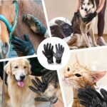 Pet Grooming Glove – Patented Rubber-Massage Shedding Bath & Hair Remover for Dogs, Cats & Livestock – Lightweight, Flexible, Secure Fit (Black) - Image 2
