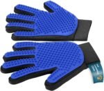 Pet Grooming Gloves – Efficient Dog & Cat Grooming Gloves 2-in-1 Deshedding Glove & Massage Mitt for Bathing, Washing & Shedding, Safe for Short/Long Hair – 2pcs (Blue)