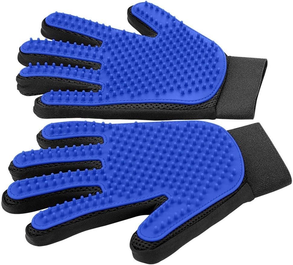 Pet Hair Removal Glove with 255 Silicone Tips for Dogs & Cats, 1 Pair Blue Pet Hair Removal Glove with 255 Silicone Tips for Dogs & Cats, 1 Pair Blue
