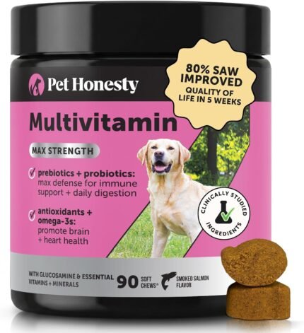Pet Honesty Vet Recommended Max Strength Dog Multivitamin, 90 Ct, Salmon