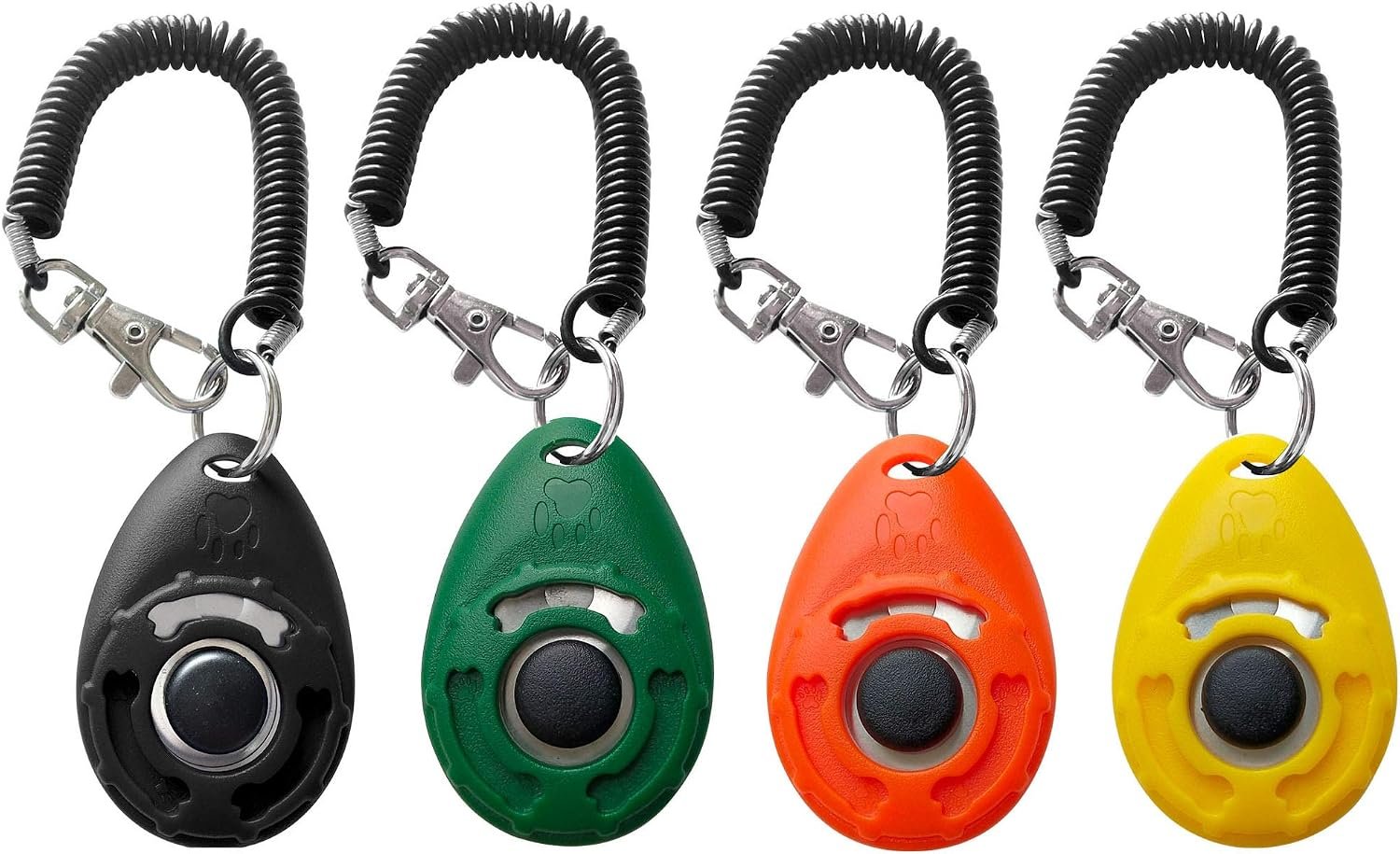 Pet Training Clicker with Wrist Strap – Dog Training Clickers for Puppy, Cat, Potty, Bird, Horse, Pet, Trainer Training Tools, Behavior Aids (Black +Deep Green + Tangerine + Yellow) Pet Training Clicker with Wrist Strap – Dog Training Clickers for Puppy, Cat, Potty, Bird, Horse, Pet, Trainer Training Tools, Behavior Aids (Black +Deep Green + Tangerine + Yellow)