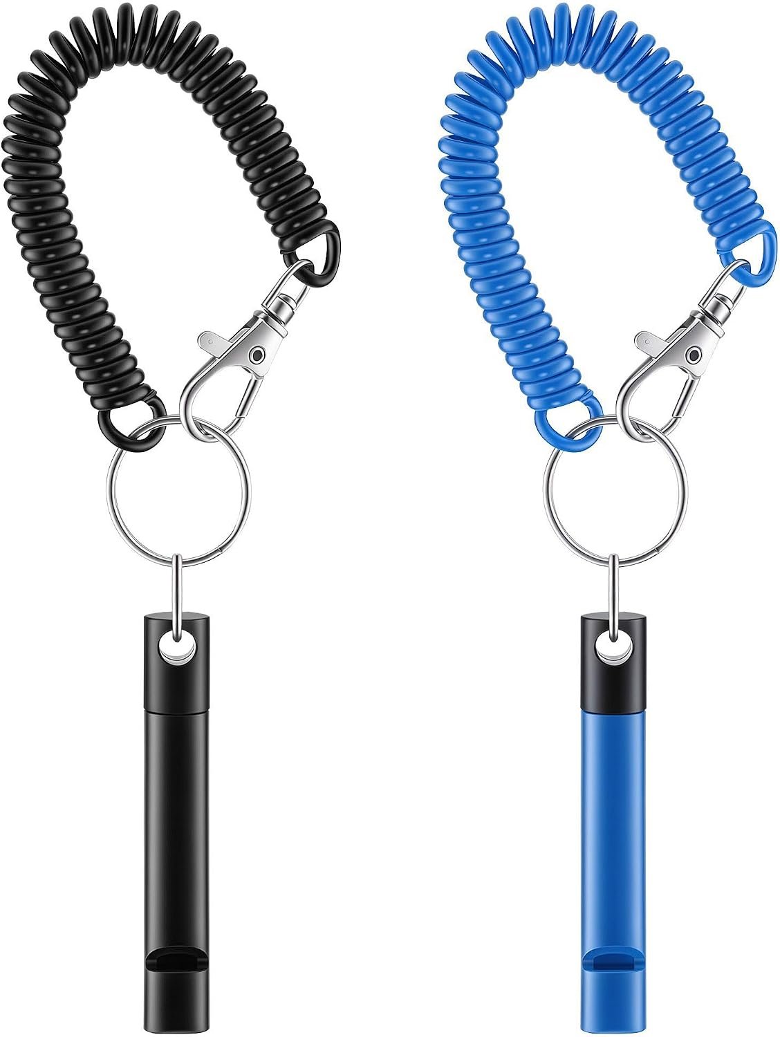 Pet Whistle,Adjustable Professional Recall Dog Training Whistles with Spring Wrist Coil Keychain,Control and Puppy Training (Black + Blue) Pet Whistle,Adjustable Professional Recall Dog Training Whistles with Spring Wrist Coil Keychain,Control and Puppy Training (Black + Blue)