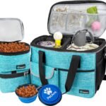 PetAmi Dog Travel Bag Organizer, Pet Supplies Diaper Tote, Teal Blue Medium