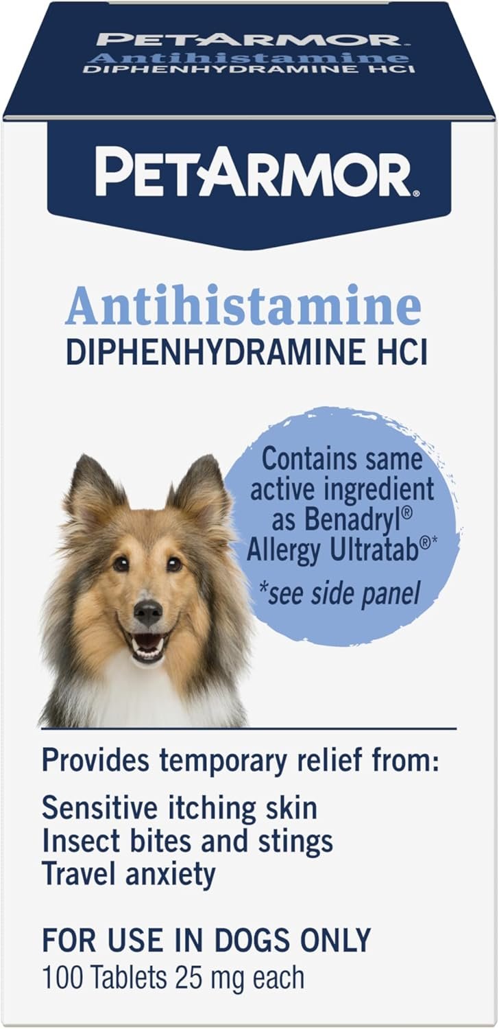 PetArmor Antihistamine Allergy Relief for Dogs, 100 Tablets PetArmor Antihistamine Allergy Relief for Dogs, 100 Tablets