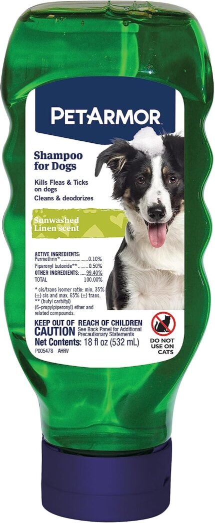 PetArmor Flea & Tick Shampoo Dogs Original, Kills Eggs 30 Days, 18oz