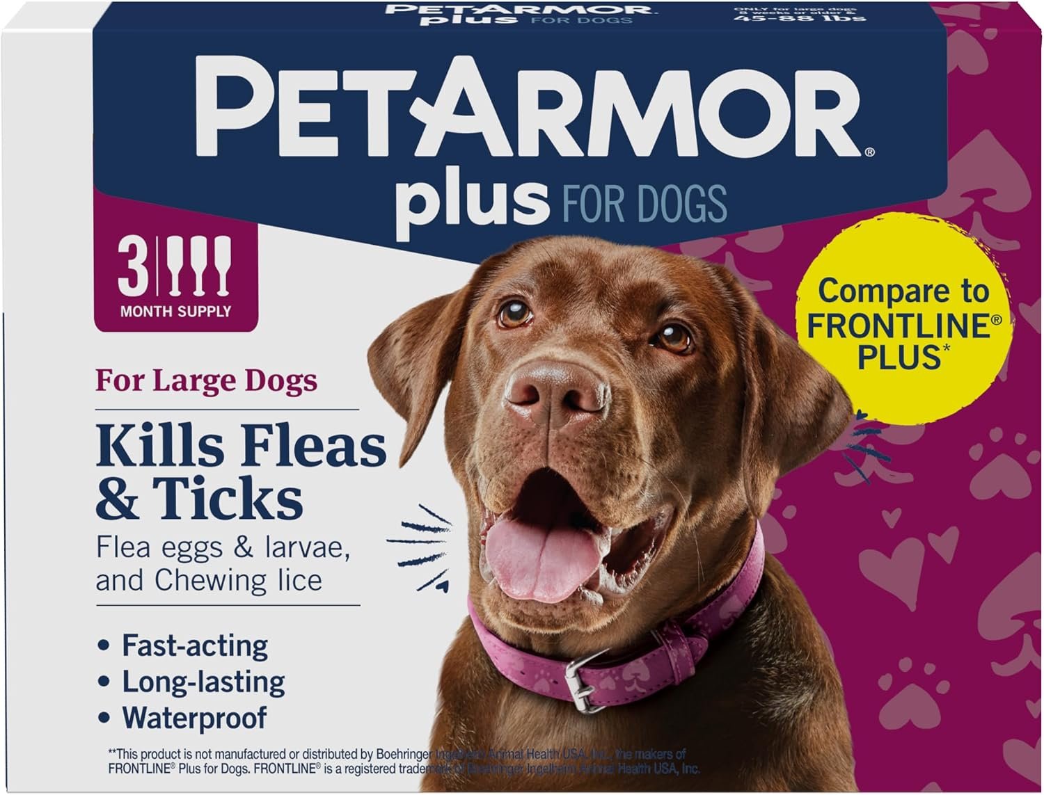 PetArmor Plus Flea & Tick Topical Dogs 45-88 lbs, 3-Month PetArmor Plus Flea & Tick Topical Dogs 45-88 lbs, 3-Month