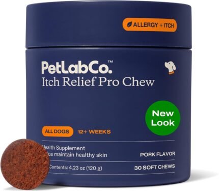 PetLab Co. Itch Relief Chew Pro for Dogs, 30 Soft Chews, Pork