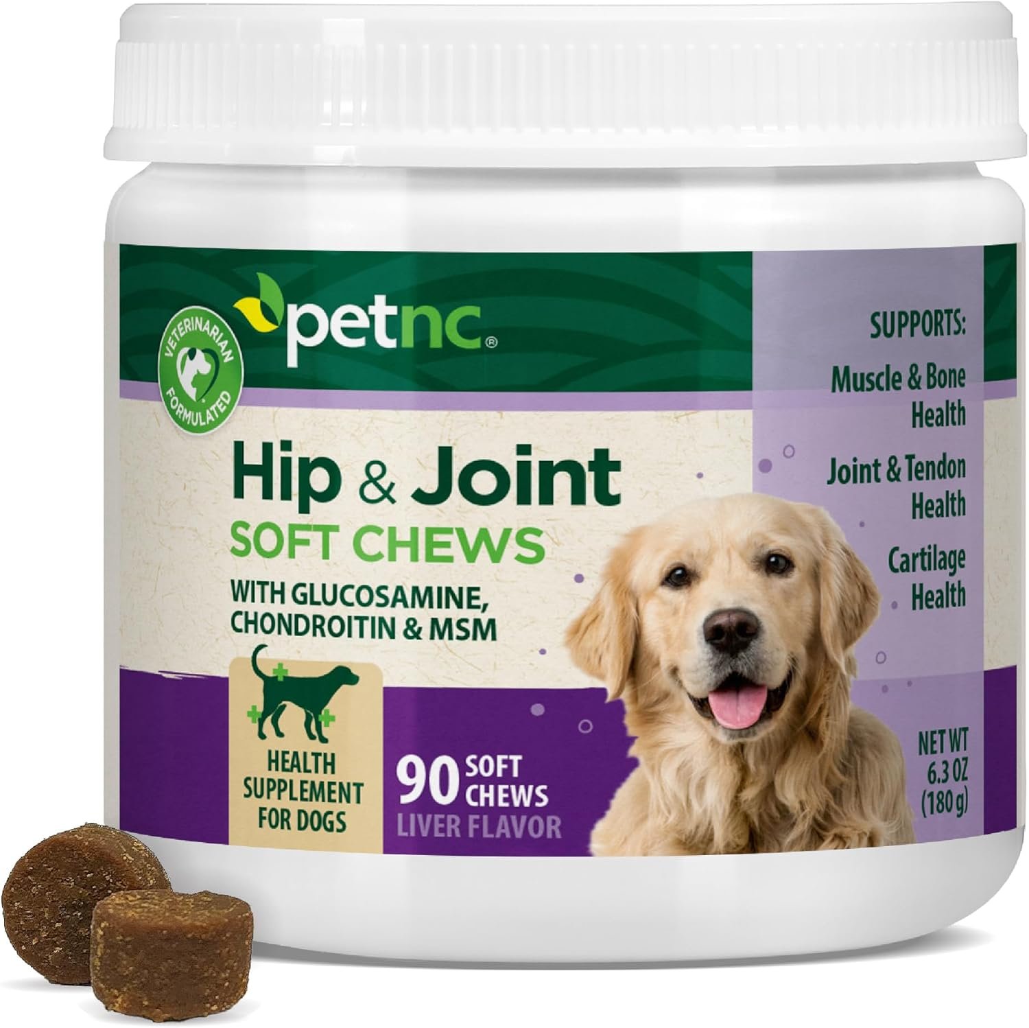 PetNC Natural Care Hip and Joint Soft Chews for Dogs, 90 Count – 27591 PetNC Natural Care Hip and Joint Soft Chews for Dogs, 90 Count – 27591
