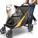 Petbobi Dog Stroller for Large Medium Dogs up to 80 lbs, Dual Entry