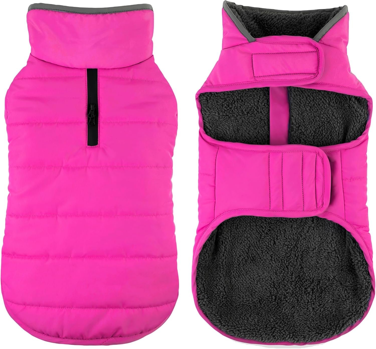 Petglad Waterproof Dog Winter Coat, Warm Fleece Dog Jacket with Leash Hole Petglad Waterproof Dog Winter Coat, Warm Fleece Dog Jacket with Leash Hole