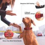 PetiFine Dog Collars for Medium Dogs, Neoprene Padded and Adjustable, Reflective Wide Heavy Duty Pet Collars with Durable Metal Belt Buckle for Walking, Red, M - Image 2