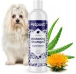 Petpost | Dog Whitening Shampoo with Coconut Oil & Aloe. Brightens White & Light Coats, Moisturizes Skin. Watermelon Scent. 8 oz
