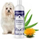Petpost | Dog Whitening Shampoo with Coconut Oil & Aloe. Brightens White & Light Coats, Moisturizes Skin. Watermelon Scent. 8 oz