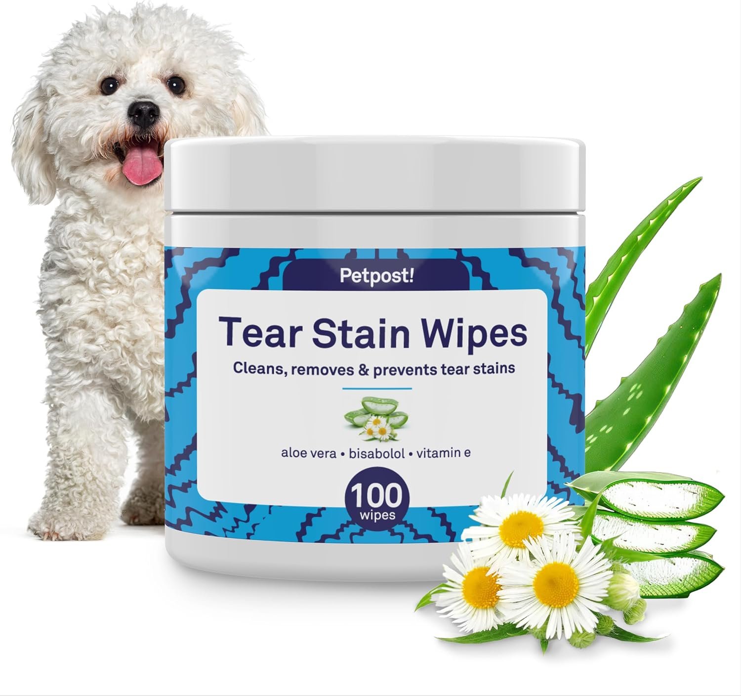 Petpost Tear Stain Remover Wipes for Dogs | 100 Count Gentle Eye Wipes with Juniper Berry & Coconut | Dog Face Wipes for Tear Stains & Eye Discharge | Soft Cotton Pads, Bleach Free Petpost Tear Stain Remover Wipes for Dogs | 100 Count Gentle Eye Wipes with Juniper Berry & Coconut | Dog Face Wipes for Tear Stains & Eye Discharge | Soft Cotton Pads, Bleach Free