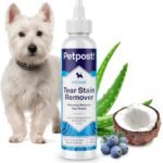 Petpost Tear Stain Remover for Dogs | 8 oz Gentle Dog Eye Cleaner Solution | Safe Dog Tear Stain Remover for White Fur & Light-Coated Breeds | Bleach Free