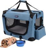 Petprsco Portable Collapsible Dog Crate, 24" Soft Dog Crate for Car Travel