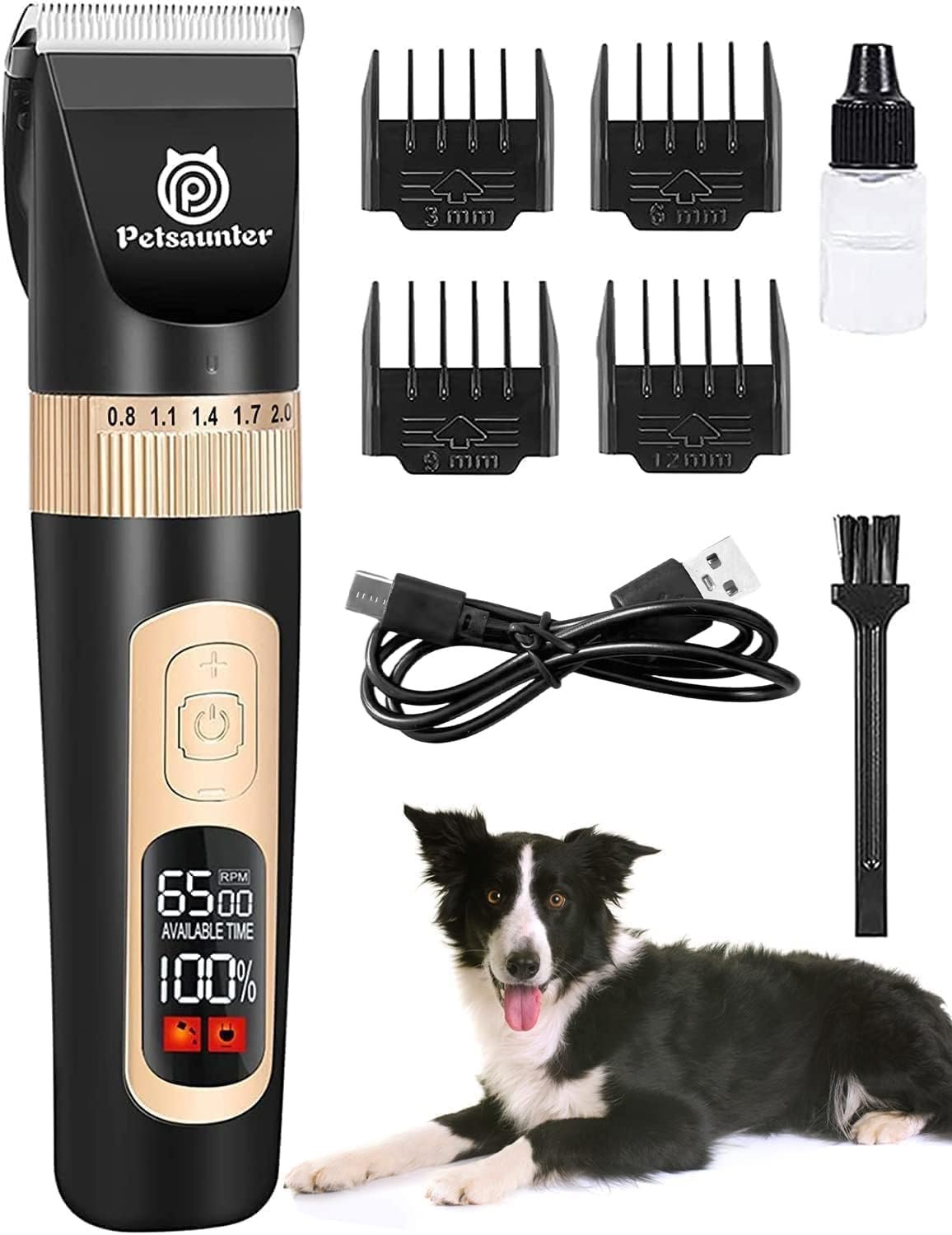 Petsaunter Dog Clippers for Grooming, 4-Speed & LCD, Low Noise Electric Trimmer for Grooming, TypeC Rechargeable Dog Hair Clippers, Super Quiet for Dogs & Pets with Thick or Heavy Coats(C95) Petsaunter Dog Clippers for Grooming, 4-Speed & LCD, Low Noise Electric Trimmer for Grooming, TypeC Rechargeable Dog Hair Clippers, Super Quiet for Dogs & Pets with Thick or Heavy Coats(C95)