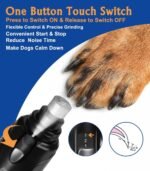 Petsaunter Dog Nail Grinder, 2-Speed and LED Light, Touch-Switch, TypeC, Quiet and Low-Vibration Dog Nail Trimmers, and 3 Ports for Large Dogs, Medium, Small Dogs Cats Pets with Hard or Thick Nail - Image 2