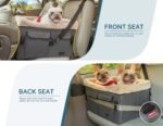 Petsfit Dog Car Seat for Medium Dogs or 2 Small Dogs, Upgraded Dog Booster Car Seat for Front and Back Seats with 2 Safety Leashes (Medium, Deep Grey) - Image 2
