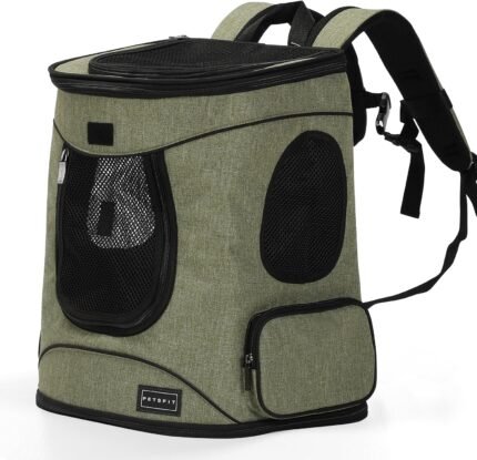 Petsfit Dog and Cat Backpack Carrier, Padded Waist Support, Up to 18 lb
