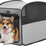 Petsfit Portable Dog Crate，Pop Up Dog Crate for Medium Dogs，Waterproof Pet Cage Dog Kennel for Indoor/Outdoor，Lightweight Dog Carrier for Travelling，Grey