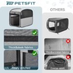 Petsfit Portable Dog Crate，Pop Up Dog Crate for Medium Dogs，Waterproof Pet Cage Dog Kennel for Indoor/Outdoor，Lightweight Dog Carrier for Travelling，Grey - Image 2
