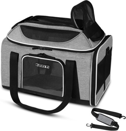 Petskd Top-Expandable Small Pet Carrier 18"x11"x11" Airline Approved