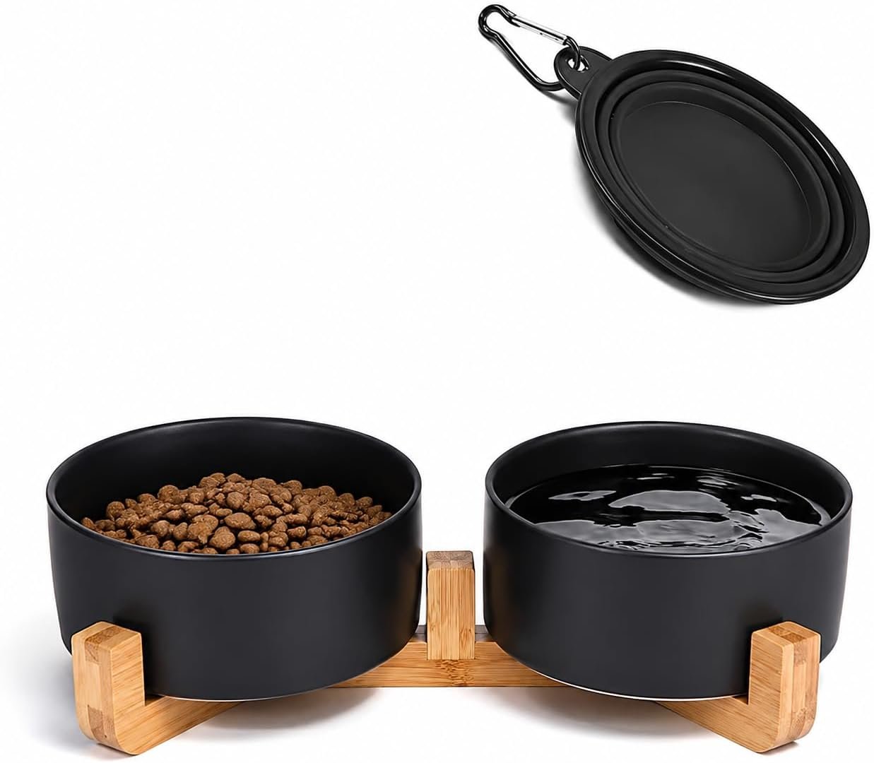 Petygooing Ceramic Dog Cat Bowls Set with Stand,Black Pet Food and Water Bowl,Small Dog Bowls Cute Modern Anti Slip Set of 2 Pet Feeder Small Size Pet Dish(13.5OZ/5.1 in) Petygooing Ceramic Dog Cat Bowls Set with Stand,Black Pet Food and Water Bowl,Small Dog Bowls Cute Modern Anti Slip Set of 2 Pet Feeder Small Size Pet Dish(13.5OZ/5.1 in)