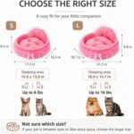 Pink Dog Bed Washable Princess Cat Couch Soft Plush Pet Sofa Nest Mat Snuggle Kitten Puppy Cave Beds Cute Cozy Kitten Doggy Kennel Cushion Small Medium Dogs Cats Sleeping Pad (S, Pink) - Image 2