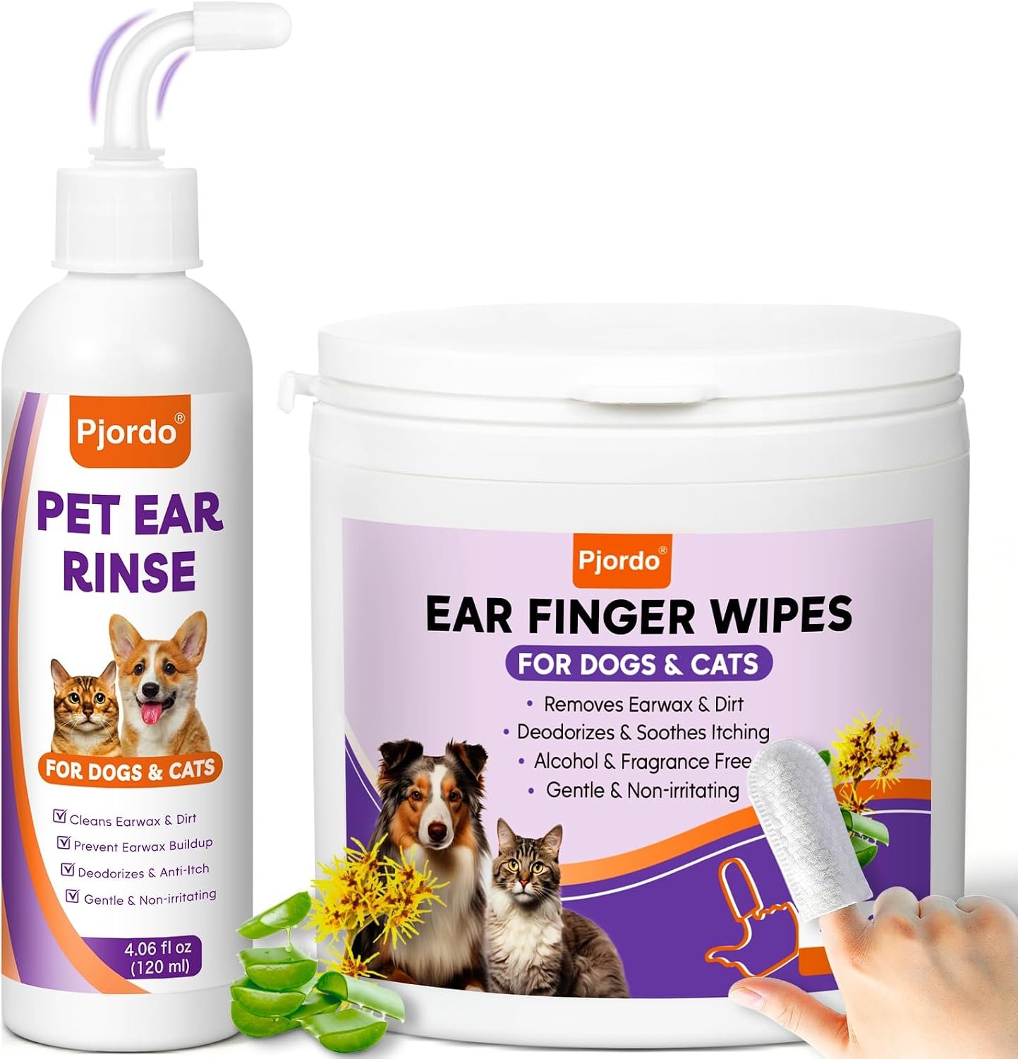 Pjordo Pet Ear Cleaner for Dog & Cat, Natural Formula – Aloe & Witch Hazel Pjordo Pet Ear Cleaner for Dog & Cat, Natural Formula – Aloe & Witch Hazel