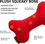 Playology Durable Plush Bone Toy - Squeaky Bone - Jumbo, Beef Scent - Image 2