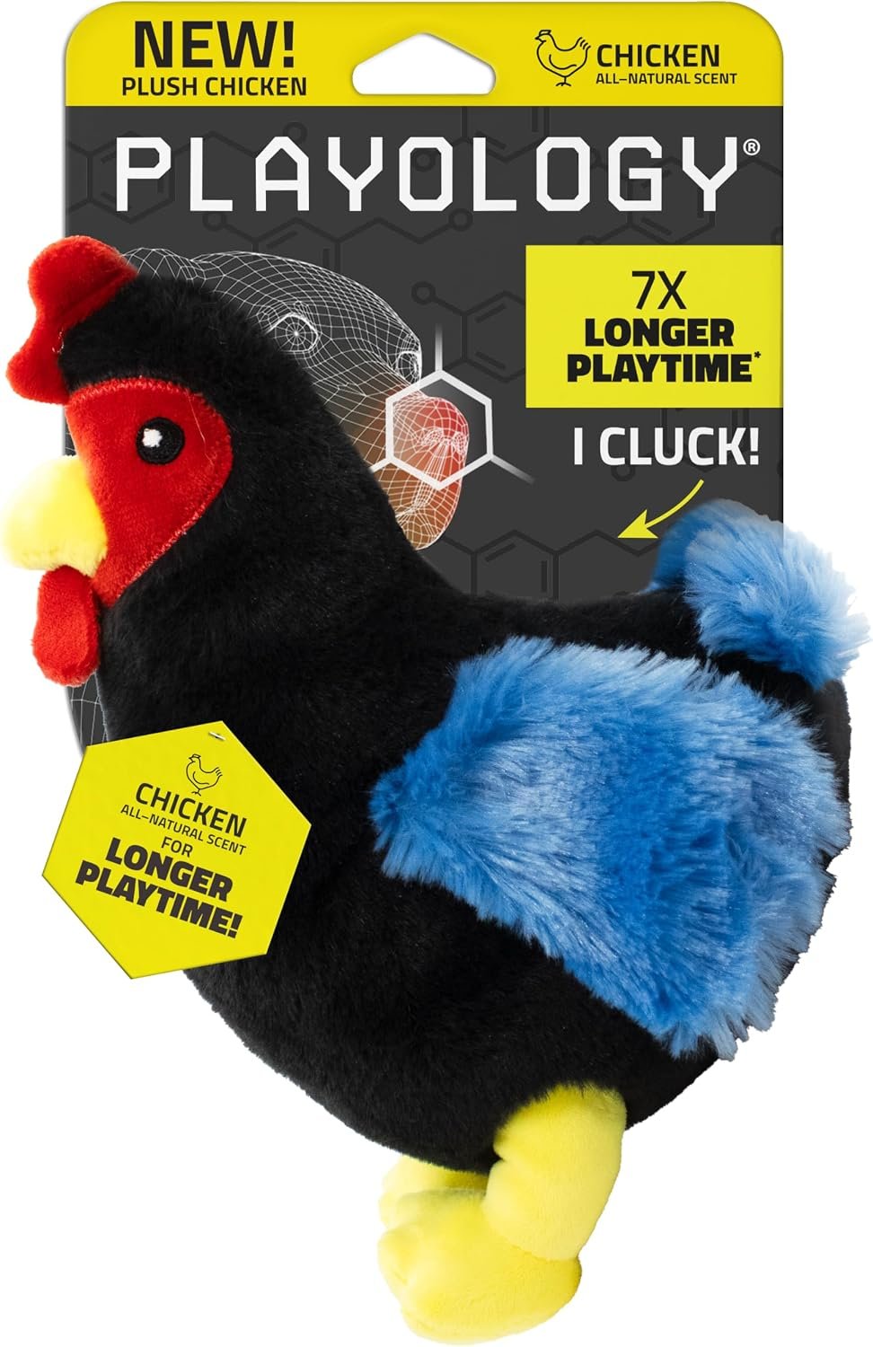 Playology Plush Hen Chew Toy for Large Dogs – Medium, Chicken Scent Playology Plush Hen Chew Toy for Large Dogs – Medium, Chicken Scent