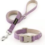 Plutus Pet Cotton Hemp Dog Collar and Leash Set, Adjustable, Gentle on Skin