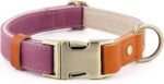 Plutus Pet Genuine Leather & Hemp Dog Collar, Adjustable, Gentle & Stylish