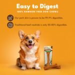 Pork Chomps Rawhide Free Pork Skin Dog Chew Bone, 7in, 1ct - Image 2