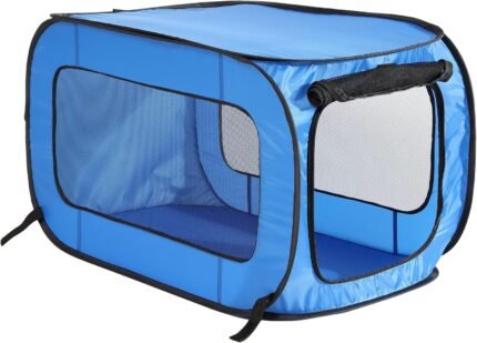 Portable Collapsible Pop Up Kennel, 36″ L x 22″ W x 22″ H, Blue