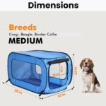 Portable Collapsible Pop Up Kennel, 36" L x 22" W x 22" H, Blue - Image 2