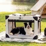 Portable Collapsible Soft Dog Crate for Medium Dogs, 30in Grey
