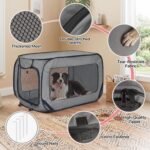 Portable Dog Crate 36" Collapsible Pop Up Dog Crate for Medium Dogs Foldable Soft Pet Cage Kennel with Ground Nails for Outdoor Indoor Travel Car,Grey - Image 2