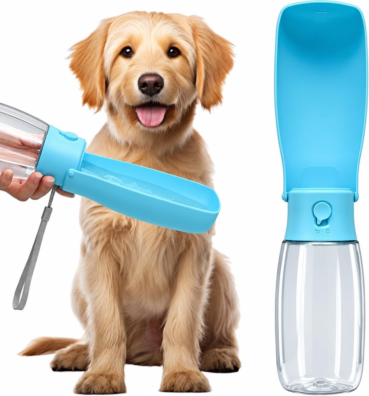 Portable Dog Water Bottle 19oz Blue Portable Dog Water Bottle 19oz Blue