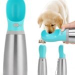 Portable Dog Water Bottle, 24 OZ Stainless Steel Pet Water Dispenser