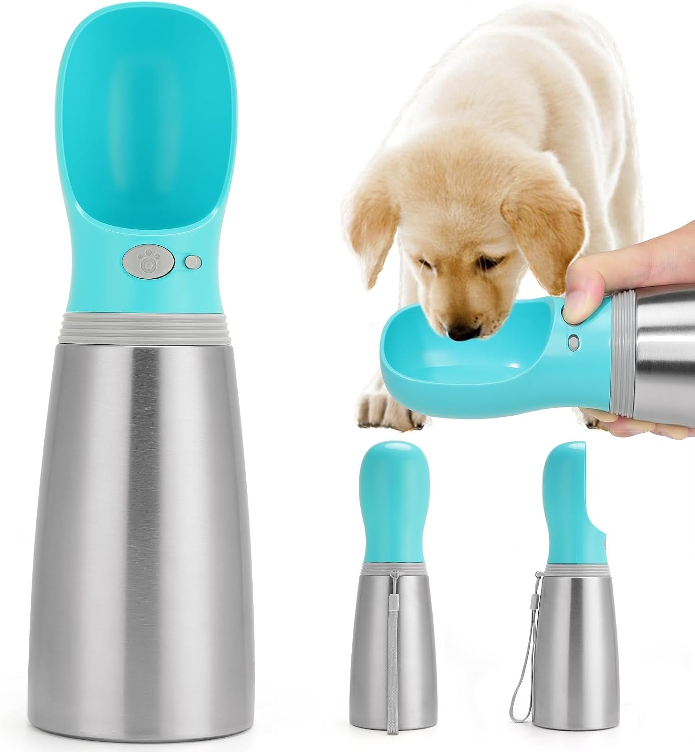 Portable Dog Water Bottle, 24 OZ Stainless Steel Pet Water Dispenser Portable Dog Water Bottle, 24 OZ Stainless Steel Pet Water Dispenser